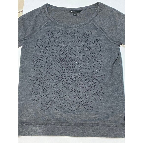 Rock & Republic beaded sweater womens small gray - Picture 2 of 9